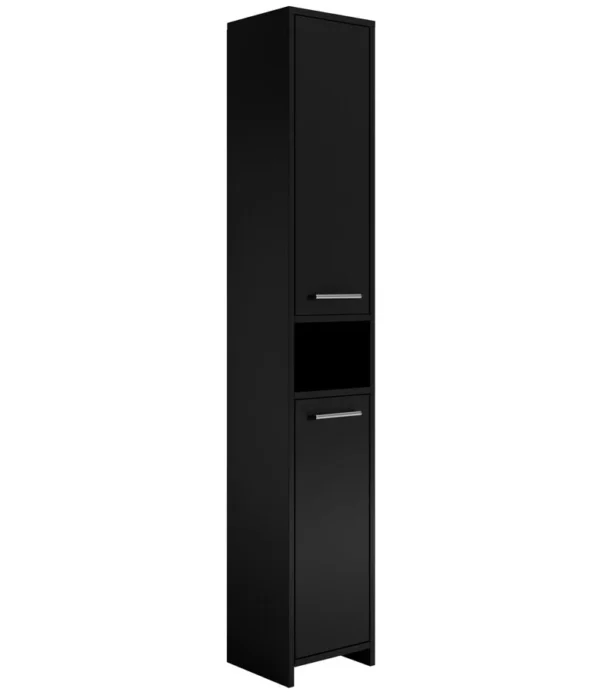 Urban Basics Tall Black Bathroom Cabinet – Sleek & Versatile Storage