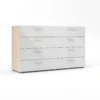 Oak & White melamine finish texture detail for durability.