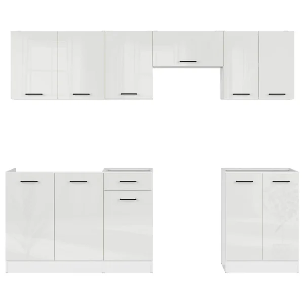 Modular layout of Urban 240 Kitchen Set with low and upper cabinets