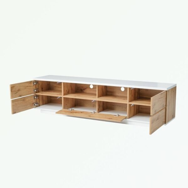 Medieval Oak & White color swatch for TV stand customization