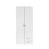 Close-up of white wardrobe drawers in a modern bedroom