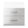 White 2-drawer bedside table in a modern bedroom