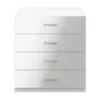 White 4-drawer freestanding chest of drawers in modern bedroom