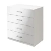 White 4-drawer freestanding chest of drawers in modern bedroom