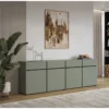Modern horizontal chest of drawers with 4 doors and 4 drawers in a contemporary room