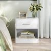 Modern white 1-drawer bedside table in Bloemfontein bedroom