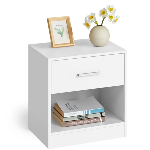 Bedside Table | White 1-Drawer | Minimalist Modern Design
