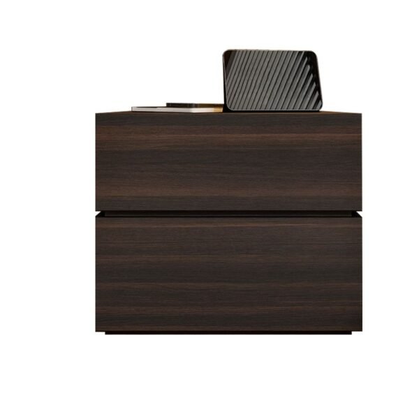 American Walnut 2-tier bedside table with soft-touch drawers