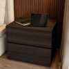 American Walnut 2-tier bedside table with soft-touch drawers