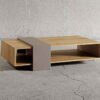 Premium oak coffee table with grey gloss top – stylish design