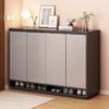 Dark and light grey dual colour modern shoe cabinet with storage shelves