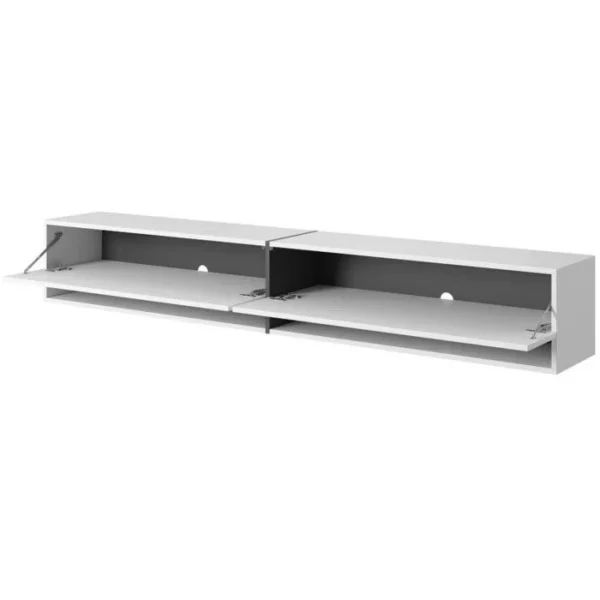 Spacious wall-mounted entertainment unit in white for modern homes