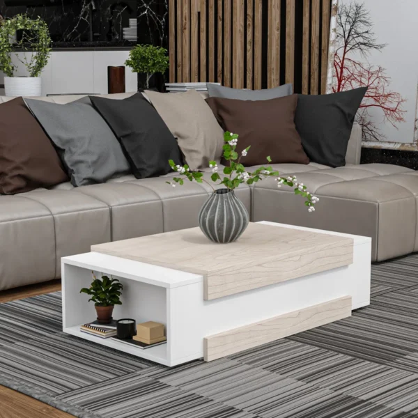 Stylish White and Black Cherry Coffee Table Design