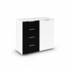 Chest-of-Drawers-with-Shelves-1 Black Drawer Fronts with White Body – Close-Up