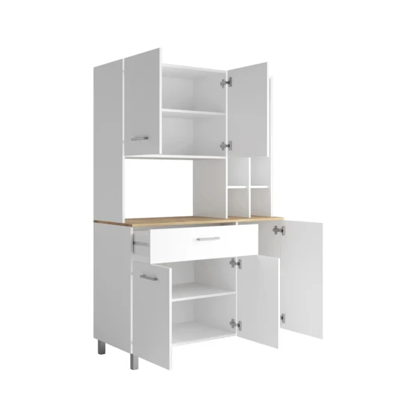 Stylish kitchen cabinet for storage and wine display