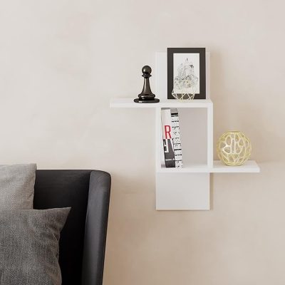 Contemporary floating shelf with multiple compartments